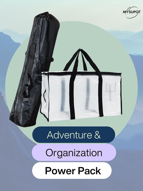 Pack: Pack Adventure & Organization Power Large Black Camp Chair Bag + Transparent & Store Bag