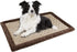 Large Dog Crate Pad, 36 inch Memory Foam Dog Kennel Bed, Soft Flannel Washable Anti Slip Puppy Sleeping Mat, Brown