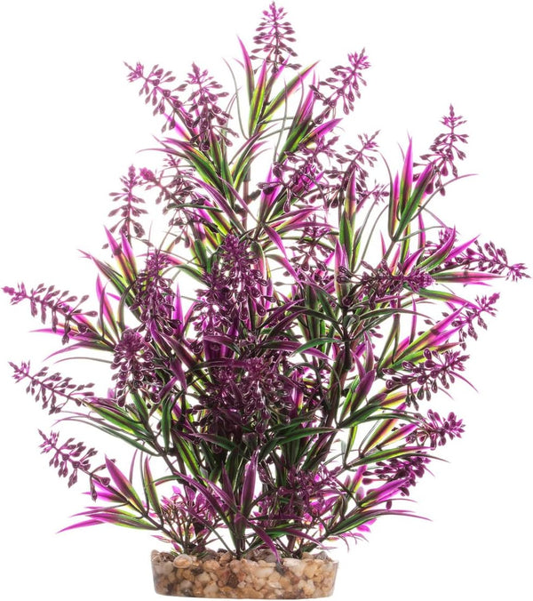 CNZ Aquarium Decor, Artificial Plastic Plant Green/Purple, 11.8-inch Fish Tank Decoration Ornament