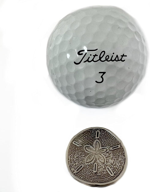 Sand Dollar Unique Magnetic Metal Golf Ball Marker with Hat Clip, Accessory for Men and Women