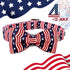 Lionheart Glory American Flag Dog Collar, 4th of July Heavy Duty Adjustable Patriotic Bowtie Collar for Small Dogs Pet