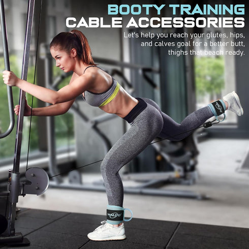 WALITO Gym Ankle Straps for Working Out - Glute Ankle Cuff Kickback Strap, Gym Cable Machine Accessories for Women