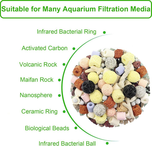 10 Pieces Aquarium Filter Media Bags,Fish Tank Media Mesh Filter Bags with Zipper,Mesh Reusable Bags for Activated Carbon, Ceramic Rings, etc (5.9" x 7.8")
