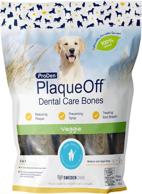 ProDen PlaqueOff System Dental Care Bones for Dogs, Vegetable, 17 oz