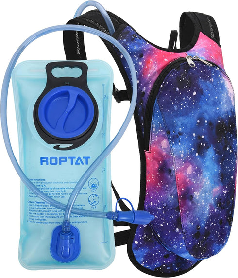 Hydration Backpack with 2L Bladder - Lightweight Water Pouch for Men Women Running, Riding, Biking, Music Festival