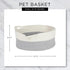 Bone Dry Pet Storage Collection Decorative Cotton Rope Basket/Bed, 15.75x6.25, White/Gray Cat Ears