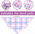 60Pcs Summer JarThenaAMCS Spring Dog Bandana Pastel Plaid Triangle Pet Scarf Adjustable Puppy Neckerchief Colorful Dog