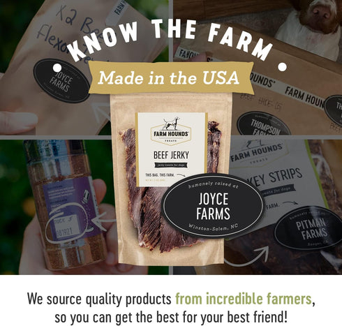 100% 3.5 oz 1 Pack Farm Hounds - Beef Jerky - Premium Natural Jerky for Dogs - Made from Humanely Raised Cattle
