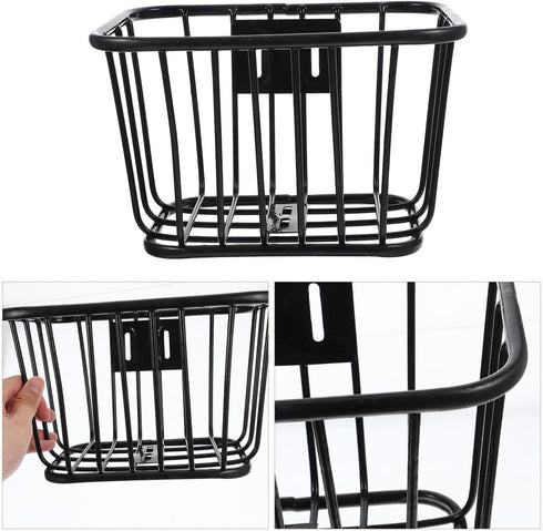 Toddmomy Detachable Bicycle Iron Basket, Bike Rack for Adult Bikes, Cycling Child Riding Frame