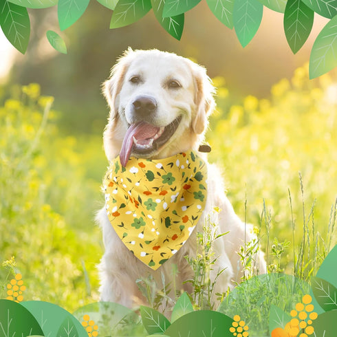 Weewooday 50 31.5 21.7 x21.7 Inch) Pcs Spring Dog Bandanas Bulk for Dogs Soft Bibs Adjustable Triangle pet Bandana