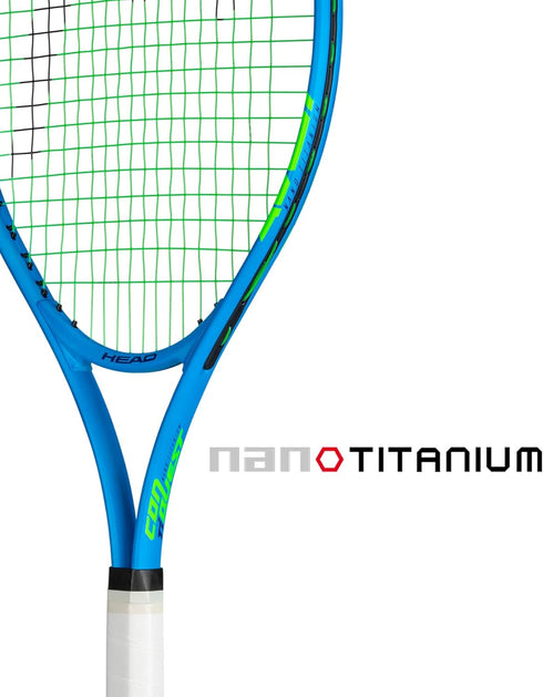 HEAD Ti. Conquest Tennis Racket - Pre-Strung Head Light Balance 27 Inch Racquet, 4 3/8 in Grip, Blue