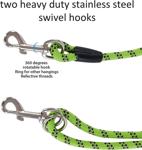 Long Rope Leash for Dog Training 16FT 30FT 50FT 100FT, Reflective Check Cord for Agility, Large Medium Small Dogs