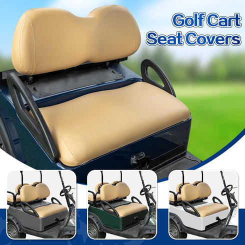 NOKINS Golf Cart Seat Covers Leather Front Seat Cover Fit Club Car Precedent,Smooth and Simple Style,No Stapler,Golf