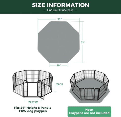 24inch 8 29" 1 Pack FXW Washable Pee Pads for Dogs, Puppy Pads with Super Absorbent, Specifically Designed