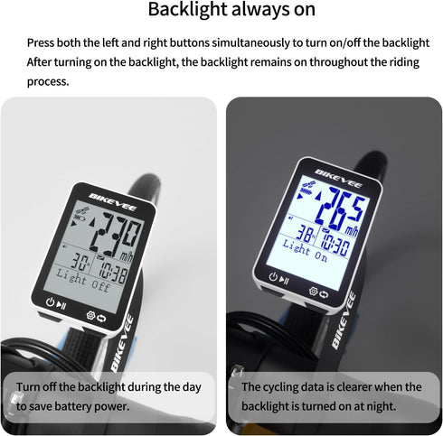 IPX7 2.4" GPS Speedometer & Odometer - Wireless Bike Computer, Auto Start/Stop, Auto Backlight, Waterproof, LCD