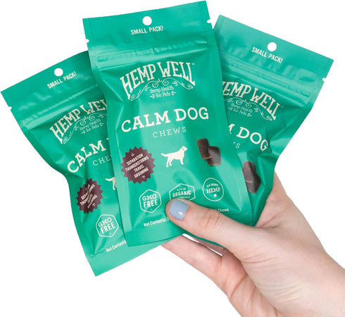 8 Hemp Well Calm Dog Soft Chews: Organic Hemp Infused with Melatonin - Calming Chews for Separation, Thunderstorms