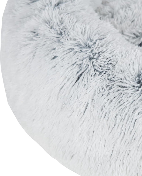 Best Pet Supplies Round Donut Dog Bed, Plush Faux Fur Fabric, Calming Anti-Anxiety Cushion for Indoor Pets, Light Warm
