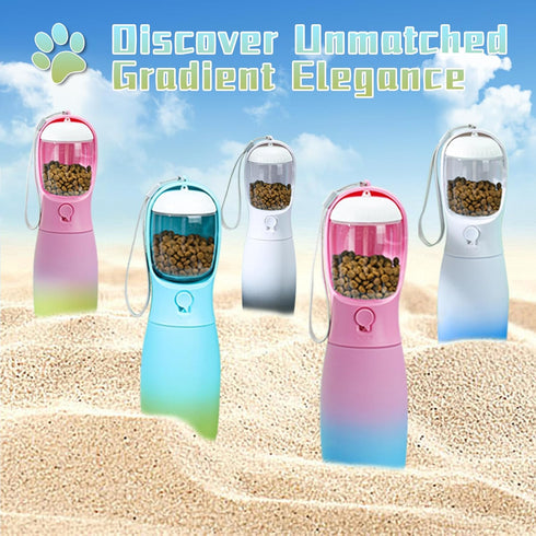 Travel Dog Water Bottles, Portable Dog Water Bowl Dispenser for Small Medium Large Dogs, 19Oz, Blue & Green