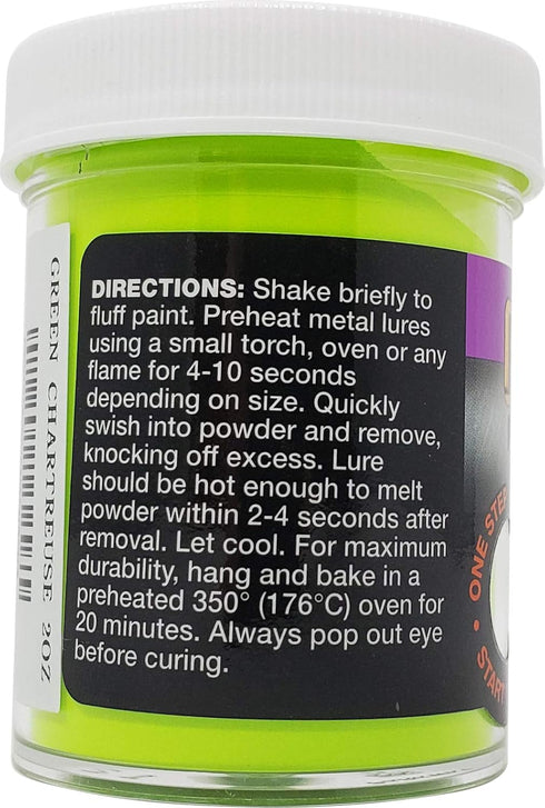 Pro Tec Powder Paint Bundle, Green Chartreuse - 3-Pack, 2 Oz Powder Lure Paint for Fishing