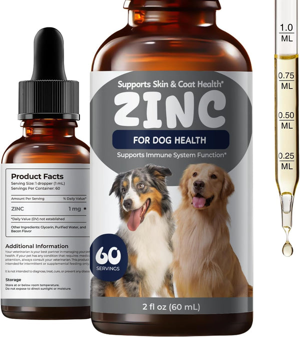 Homibabis Zinc Drops for Dogs - Liquid Zinc Supplement for Skin & Coat