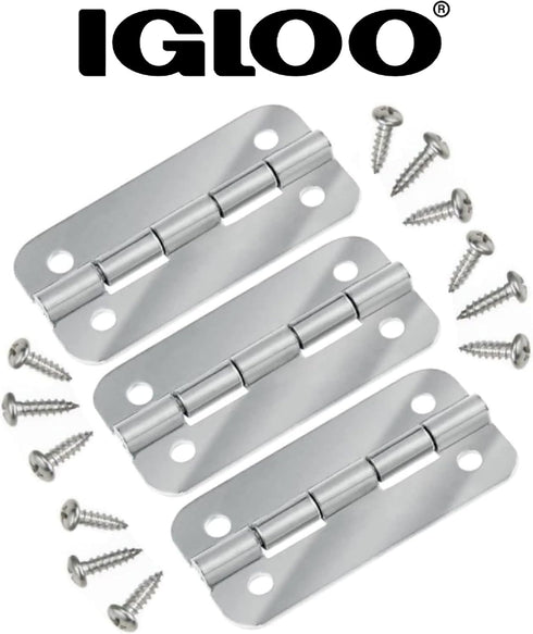 Igloo Cooler Heavy Duty Stainless Steel Hinges for Ice Chests (Set of 3)