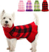 Dog Sweater Dress, Plaid Knitwear for Small Medium Dogs, Warm Turtleneck Pullover with Leash Hole for Christmas (Red,