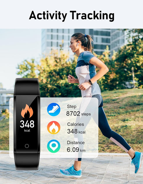GRV No Bluetooth Pedometer Watch, Fitness Tracker with Step Counter, Calories/Sleep Tracker for Walking, Waterproof,
