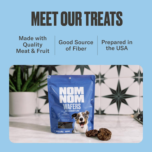 7oz Nom Nom Beef & Blueberry Flavored Treats - Dog Snacks for Training, Rewards, and Mealtime Toppers - No Artificial