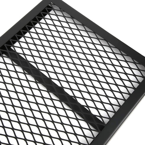 Portable Outdoor Folding Table, Camping Table with Aluminum Top & Mesh Layer, Light Metal Grill for BBQ