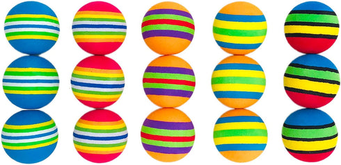 PET SHOW 15pcs Colorful Rainbow Soft Foam Interactive Cat Toy Balls for Indoor Cats & Small Dogs Quiet Playing