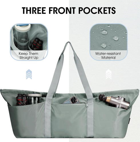 sportsnew Large Yoga Mat Bag with Shoes Bag and Wet Compartment, Adjustable Strap for Women Men