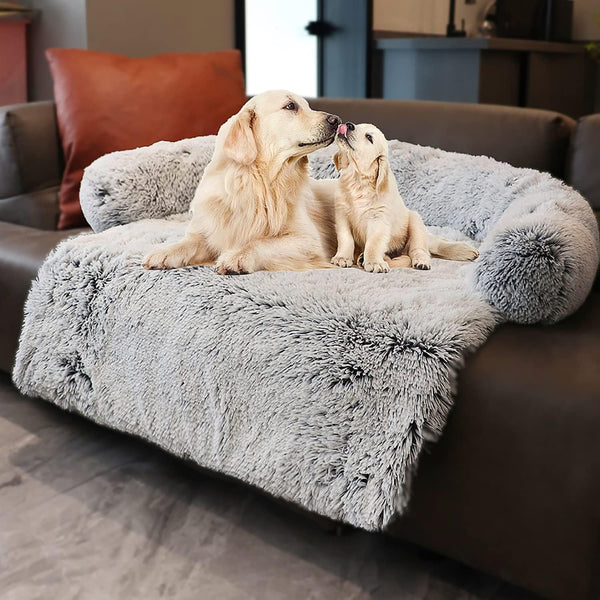 Tinaco Luxurious Calming Dog/Cat Bed Mats, Washable Removable Couch Cover, Waterproof Lining, Gradient Gray, XL
