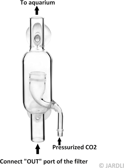 Glass Inline CO2 Atomizer Diffuser System for Aquarium Planted Tank, 13mm for 12/16mm Hose