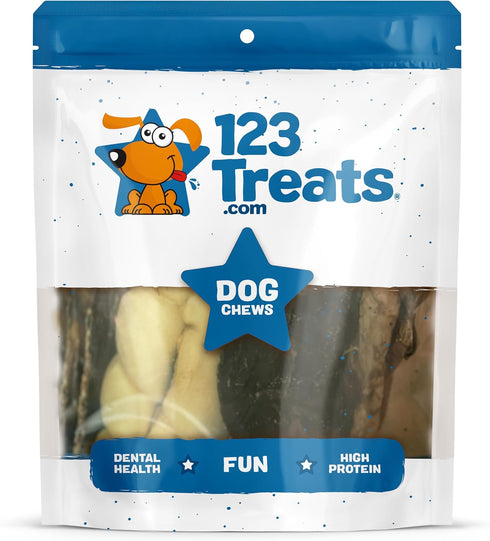 123 Treats Assorted Natural Dog Chews - Lamb, Beef, Pork & Chicken