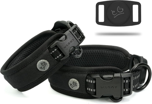 Airtag Dog Collar, Premium Holder with Adjustable Heavy Duty 3M Reflective No Chafing Ultra Soft Air Mesh for Small