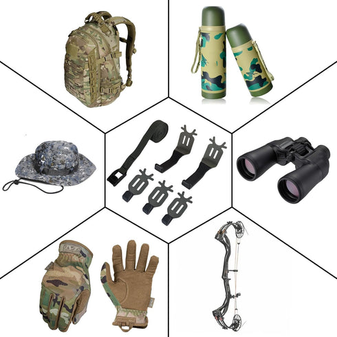 Highwild Treestand Strap Gear & Bow Hangers - Multi-Hook Accessory Holder for Hunting Gears, 3 Gear Hooks + 2 Bow