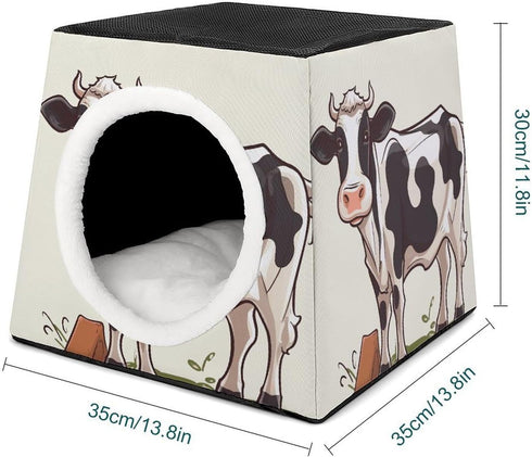 FekiLoot 3-in-1 Fashion Dairy Cow Capsule Pet Waterproof Removable Couch Pet Bed Foldable Cat Dog House Cat Dog Bed Cat