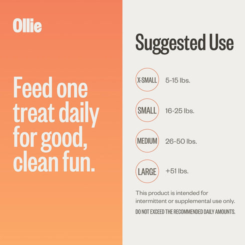Ollie Dental Chews for Dogs Small, Dog Breath Treats for Teeth Cleaning, 12 Oz Dental Treats