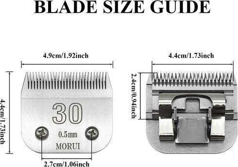 morui Detachable Pet Dog Clipper Blades, Carbon-Infused Steel Blade, Compatible with Most Andis, Oster Clippers