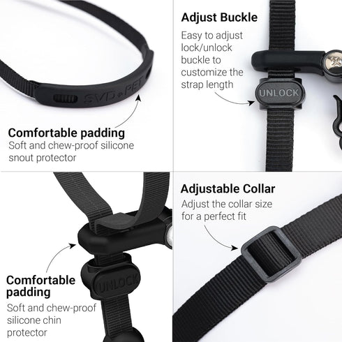 SVD.PET No-Pull Dog Headcollar for Easier Walks, Chew-proof Protector for Small and Medium Size Dogs