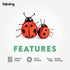 fabdog Faballs Dog Ball Toys, Super Squeaky Durable Plush Toys for All Breeds - Large Lady Bug