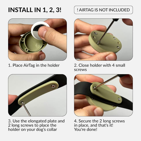 Airtag Holder for Dog Collar, Waterproof Durable Protective Case for Airtag Tracker, Fits All Pet Collars