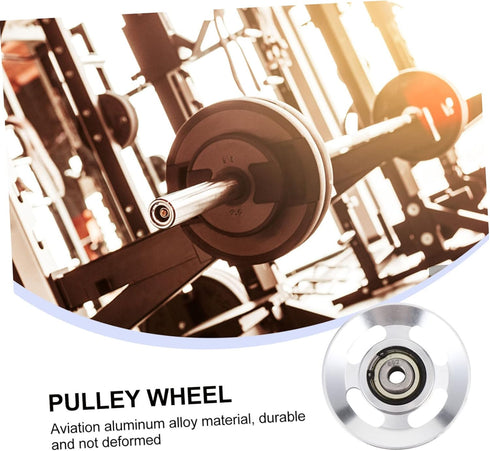 YARNOW 4pcs Aluminum Alloy Pulley Exercise Wheel, Cable Pulley Attachments for Home Gym Replacement Parts