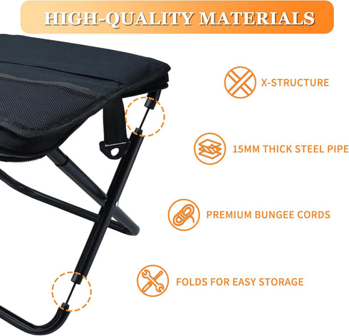 Backpack Stool,220LB Foldable Stool,Heavy Duty Pocket Chair for Adults,Comfortable Ultralight Collapsible Camping Stool