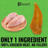 Sensrit 100% 120g (68%) Dried Chicken Slices Dog Treats - Single Ingredient Jerky, High Protein Real Chicken Breast