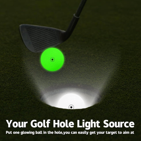 THIODOON Glow in The Dark Golf Balls - Light Activated LED Golf Balls, 7 Colors, 6 Pack for Night Golfing