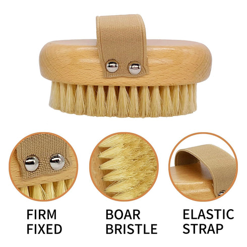 Soft Bristle Dog Brush for Short Haired Cats and Dogs, Natural Bristle Palm Brush with Elastic Band
