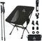 AVIVA Sports 3-in-1 Camping Chair, Trekking Poles & Mounted Flashlight All-in-One Backpacking Kit Small