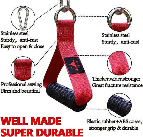 Heavy Duty Gym Exercise Handles Attachment for Cable Machine, Resistance Band, Pulley System Home Fitness Equipment