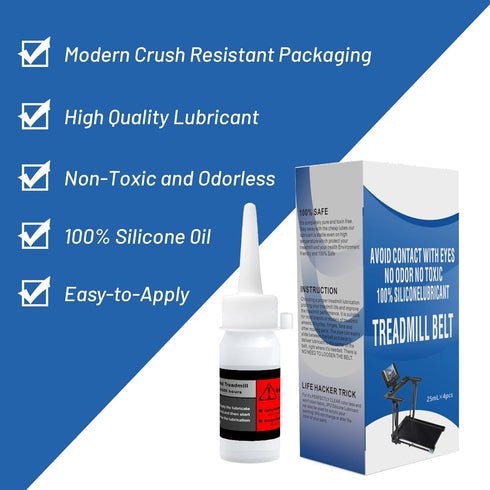 100% 25ml/Bottle, Lubricant-4pcs Silicone Treadmill Belt Lubricants/Lubes - No Odor and No Toxic, Easy to Use